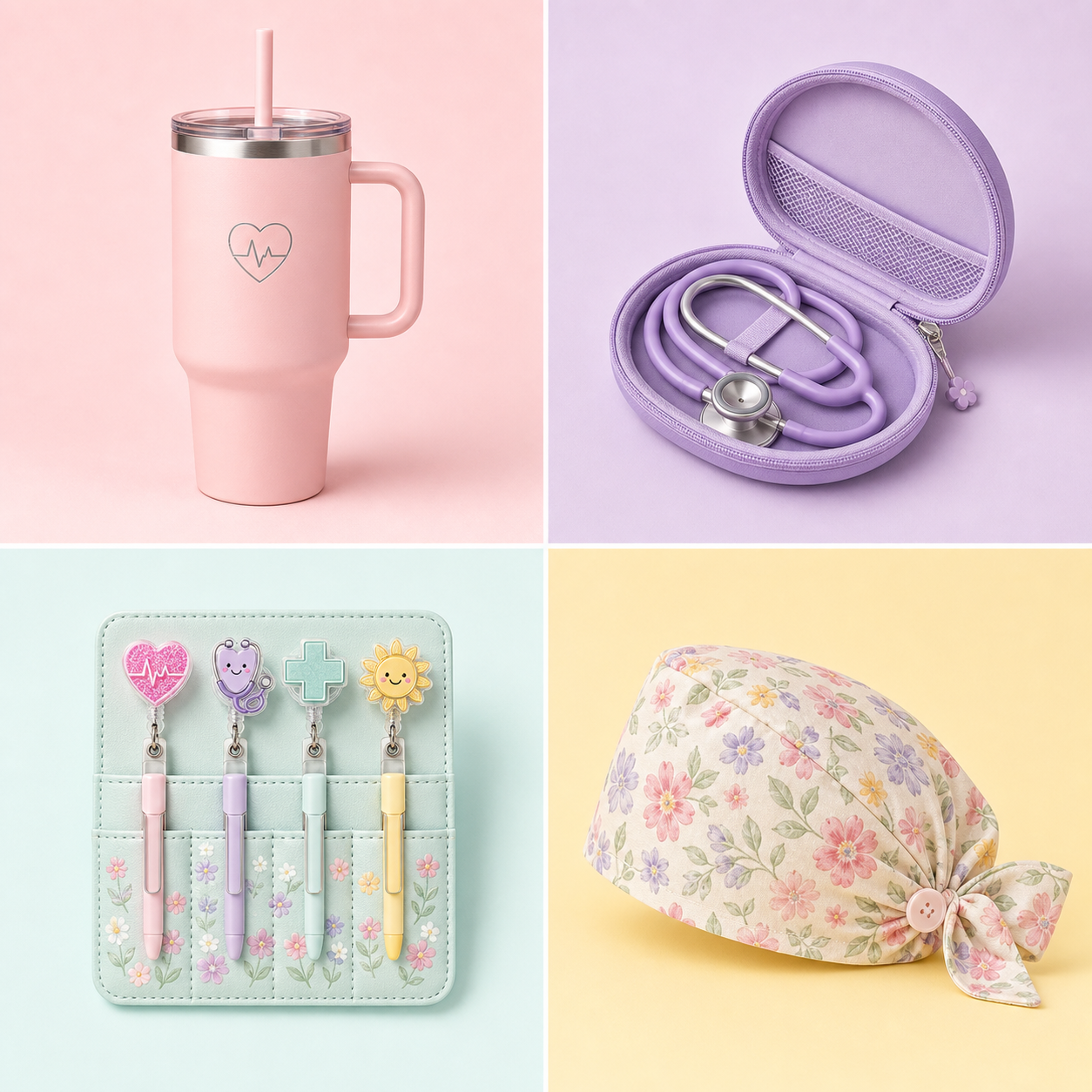 Pink insulated nurse tumbler